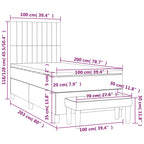 Boxspringbett mit Matratze Schwarz 100x200 cm Stoff