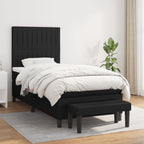 Boxspringbett mit Matratze Schwarz 100x200 cm Stoff