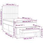 Boxspringbett mit Matratze Creme 100x200 cm Stoff