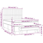Boxspringbett mit Matratze Creme 140x190 cm Stoff