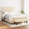 Boxspringbett mit Matratze Creme 140x190 cm Stoff