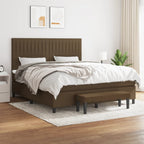 Boxspringbett mit Matratze Dunkelbraun 180x200 cm Stoff