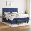 Boxspringbett mit Matratze Blau 180x200 cm Stoff