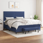 Boxspringbett mit Matratze Blau 180x200 cm Stoff