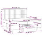 Boxspringbett mit Matratze Hellgrau 200x200 cm Stoff