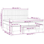 Boxspringbett mit Matratze Schwarz 200x200 cm Stoff