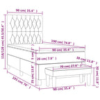Boxspringbett mit Matratze Dunkelbraun 90x190 cm Stoff