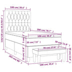 Boxspringbett mit Matratze Hellgrau 100x200 cm Stoff