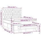 Boxspringbett mit Matratze Creme 140x200 cm Stoff