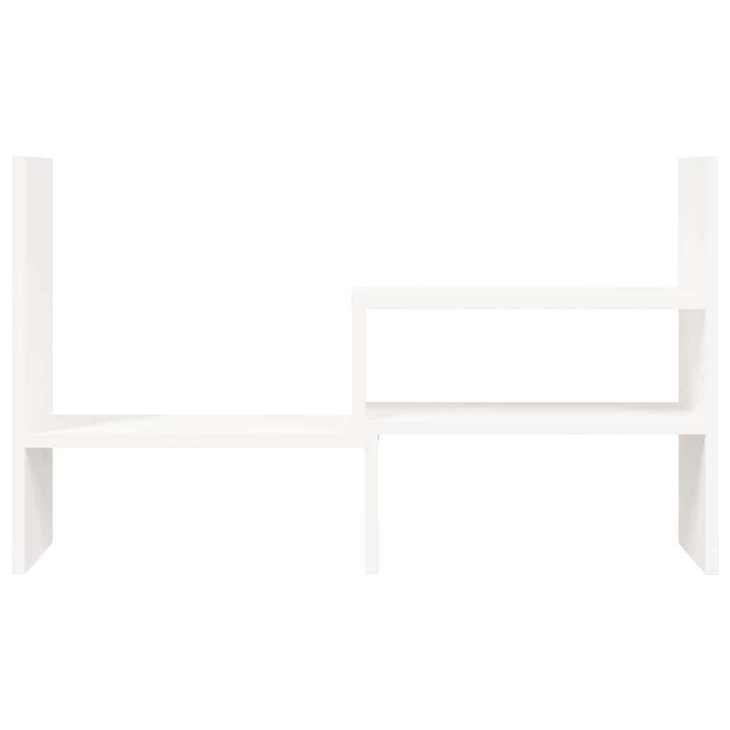 Monitorständer Weiß (39-72)x17x43 cm Massivholz Kiefer