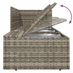 4-tlg. Garten-Lounge-Set mit Kissen Grau Poly Rattan