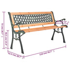 Gartenbank 116 cm Gusseisen und Massivholz Tanne