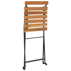 5-tlg. Bistro-Set Klappbar Massivholz Akazie und Stahl
