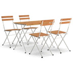 5-tlg. Bistro-Set Klappbar Massivholz Akazie und Stahl