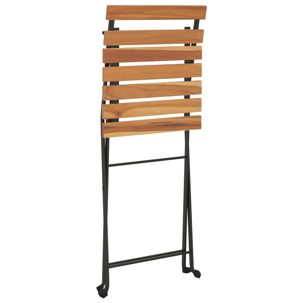 Bistrostühle 8 Stk. Klappbar Massivholz Teak und Stahl