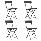 Bistrostühle 4 Stk. Klappbar Schwarz Poly Rattan und Stahl