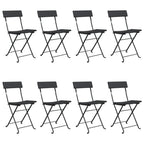Bistrostühle 8 Stk. Klappbar Schwarz Poly Rattan und Stahl