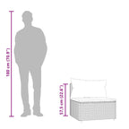 Garten-Mittelsofas mit Kissen 2 Stk. Braun Poly Rattan