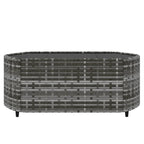 4-tlg. Garten-Lounge-Set mit Kissen Grau Poly Rattan