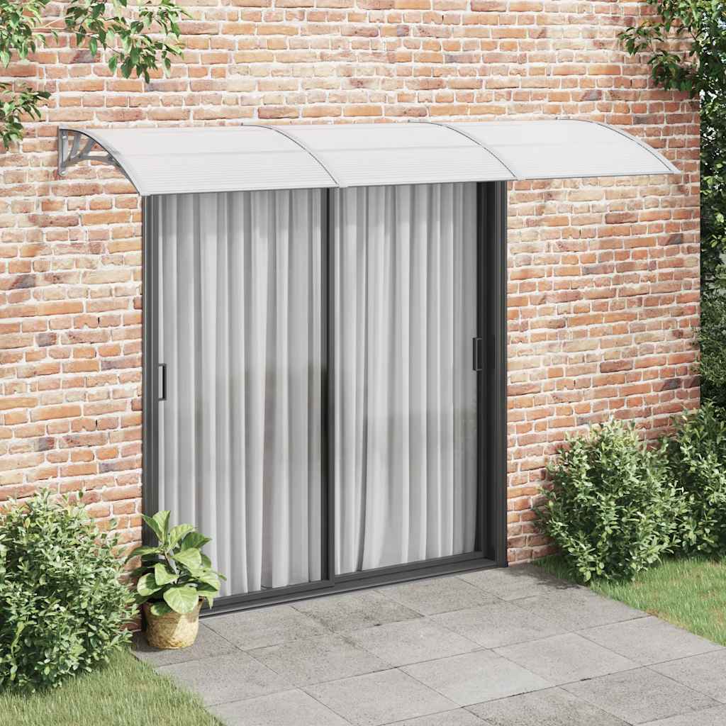 Türvordach Grau 300x100 cm Polycarbonat