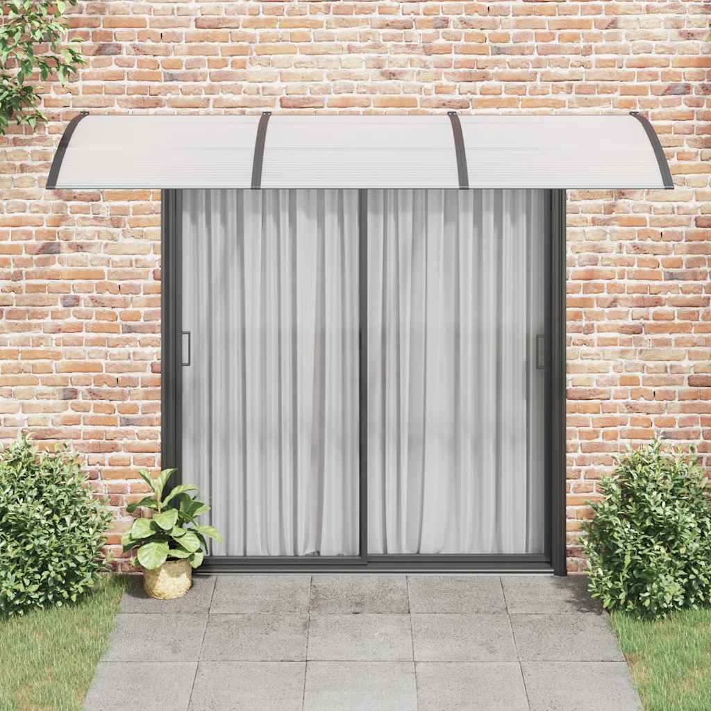 Türvordach Schwarz und Transparent 300x75 cm Polycarbonat