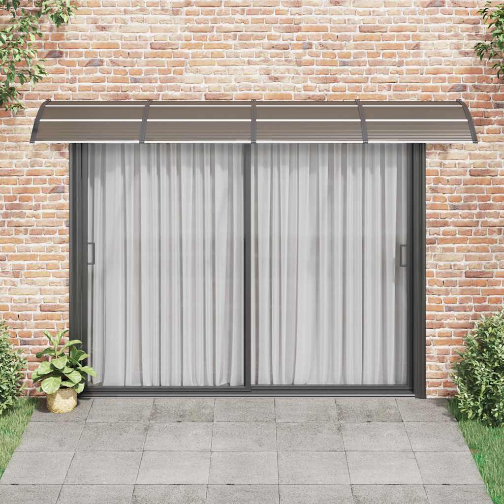 Türvordach Schwarz 350 x 100 cm Polycarbonat