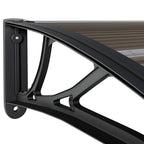 Türvordach Schwarz 350 x 100 cm Polycarbonat