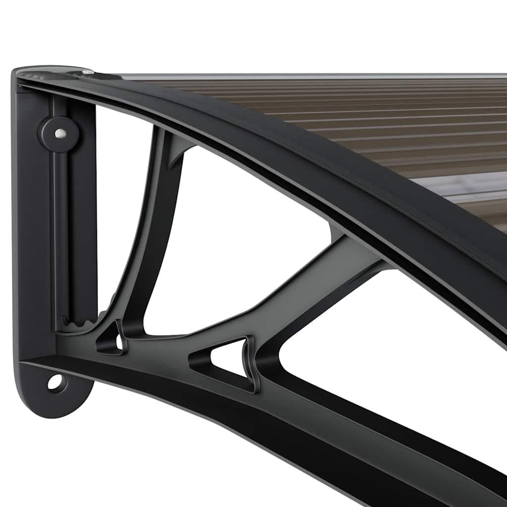 Türvordach Schwarz 350 x 100 cm Polycarbonat