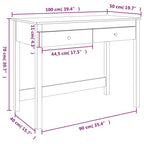 Schreibtisch mit Schubladen 100x50x78 cm Massivholz Kiefer