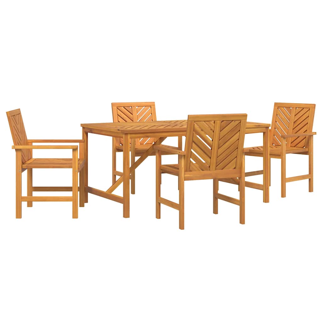 Garten Essgruppe 5 pcs Braun Massivholz Akazie