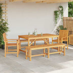 Garten Essgruppe 5 pcs Braun Massivholz Akazie