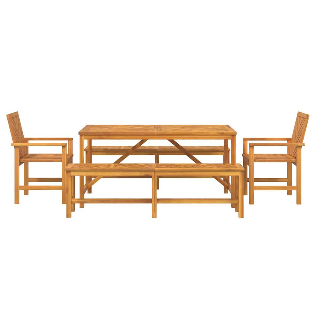 Garten Essgruppe 5 pcs Braun Massivholz Akazie