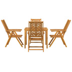 Garten Essgruppe 5 pcs Braun Massivholz Akazie