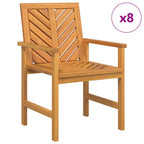 Esszimmerstuhl 8 pcs Natur 62,5 x 59 x 89 cm Massivholz Akazie
