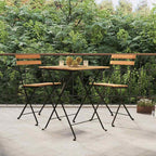 3-tlg. Bistro-Set Klappbar Massivholz Teak und Stahl