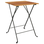 Bistrotisch Klappbar 55x54x71 cm Massivholz Teak und Stahl