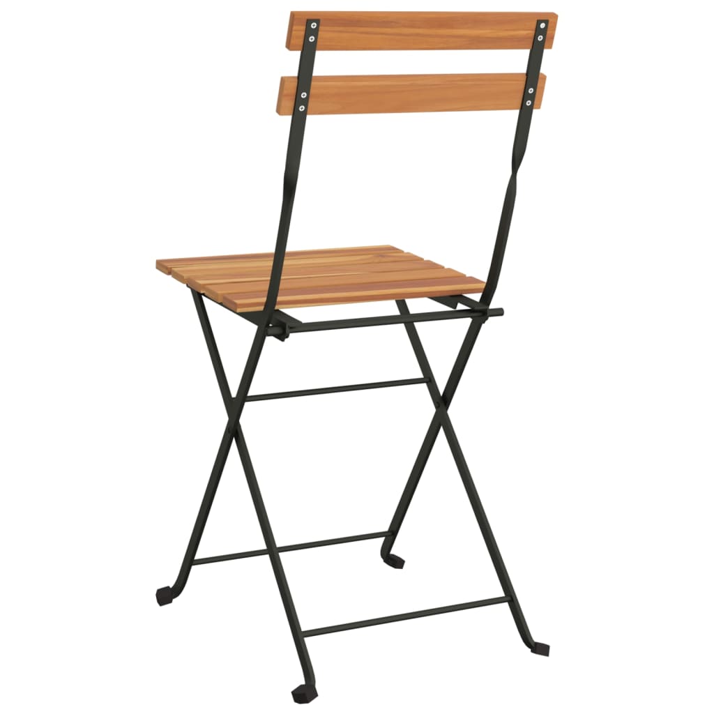 Bistrostühle 4 Stk. Klappbar Massivholz Teak und Stahl