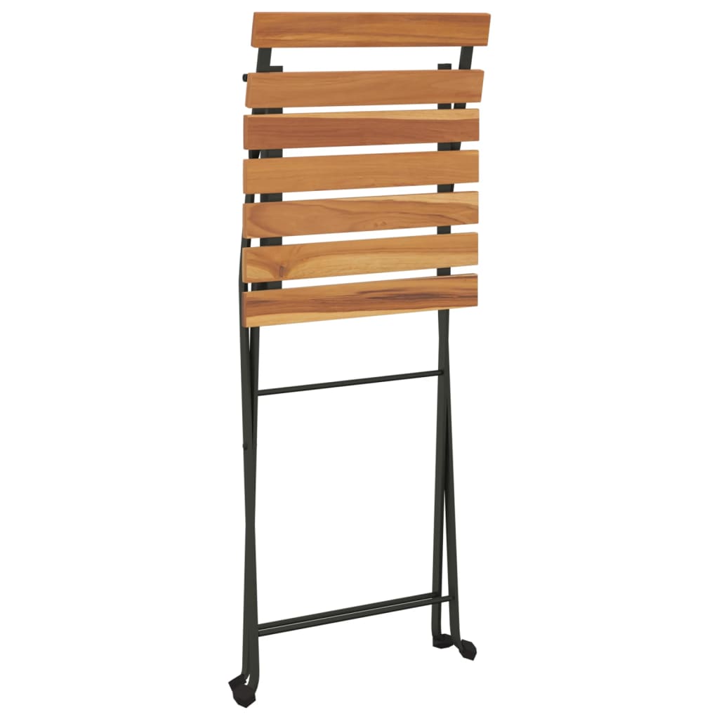 Bistrostühle 4 Stk. Klappbar Massivholz Teak und Stahl
