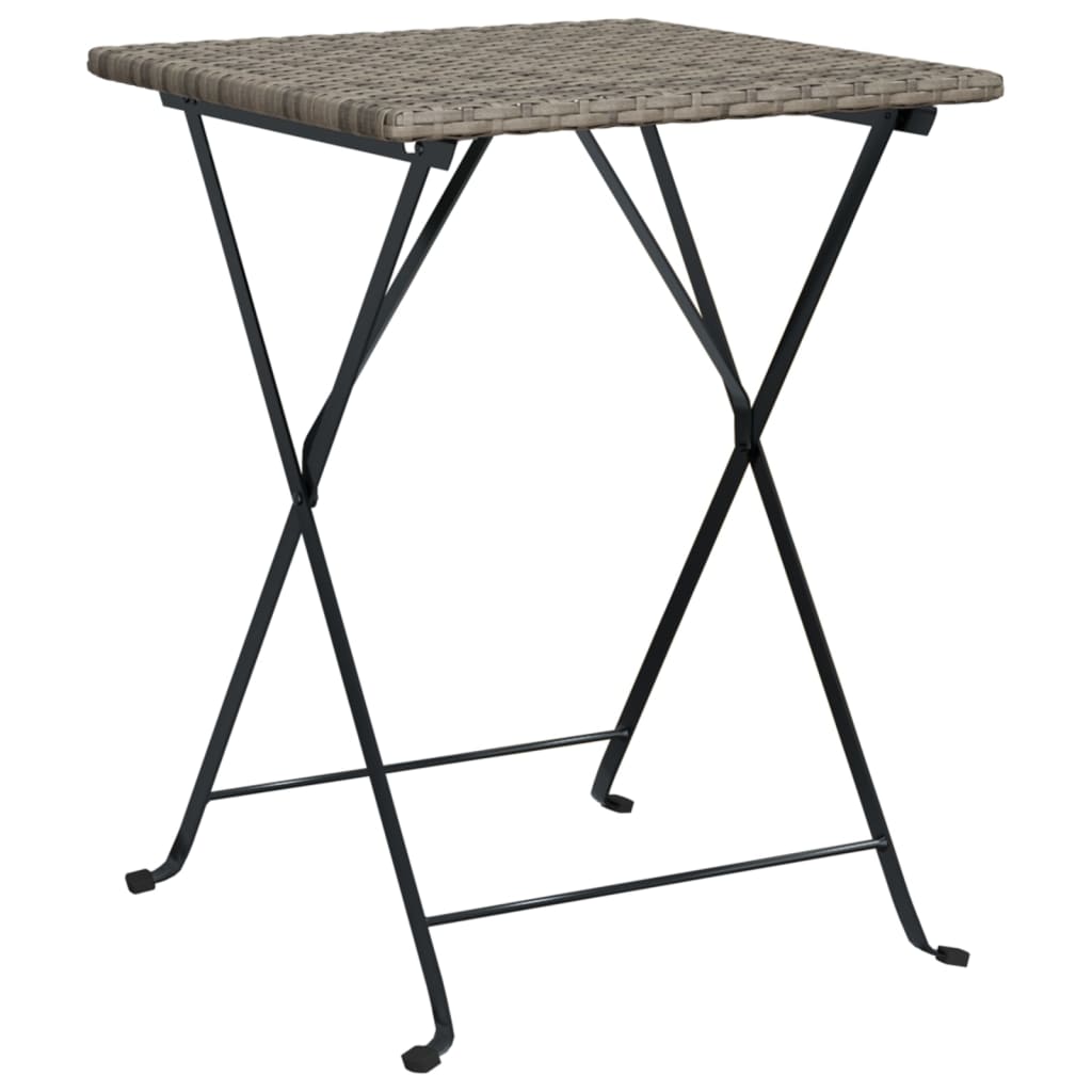 Bistrotisch Klappbar Grau 55x54x71 cm Poly Rattan