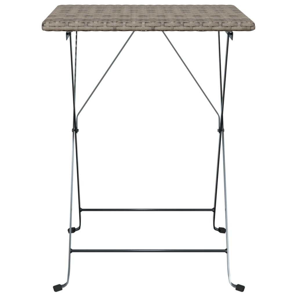Bistrotisch Klappbar Grau 55x54x71 cm Poly Rattan