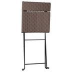 3-tlg. Bistro-Set Klappbar Braun Poly Rattan