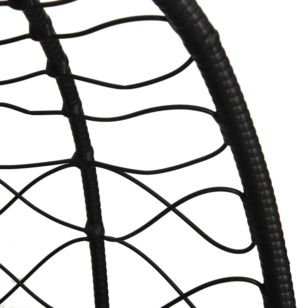 Hängesessel mit Kissen Anthrazit Poly Rattan & Stahl