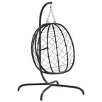 Hängesessel mit Kissen Anthrazit Poly Rattan & Stahl