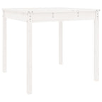Gartentisch Weiß 82,5x82,5x76 cm Massivholz Kiefer