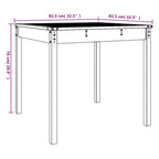 Gartentisch Grau 82,5x82,5x76 cm Massivholz Kiefer
