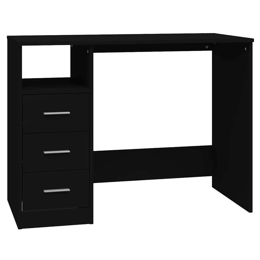 Schreibtisch mit Schubladen Schwarz 102x50x76 cm Holzwerkstoff