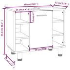 Badschrank Räuchereiche 60x32x53,5 cm Holzwerkstoff