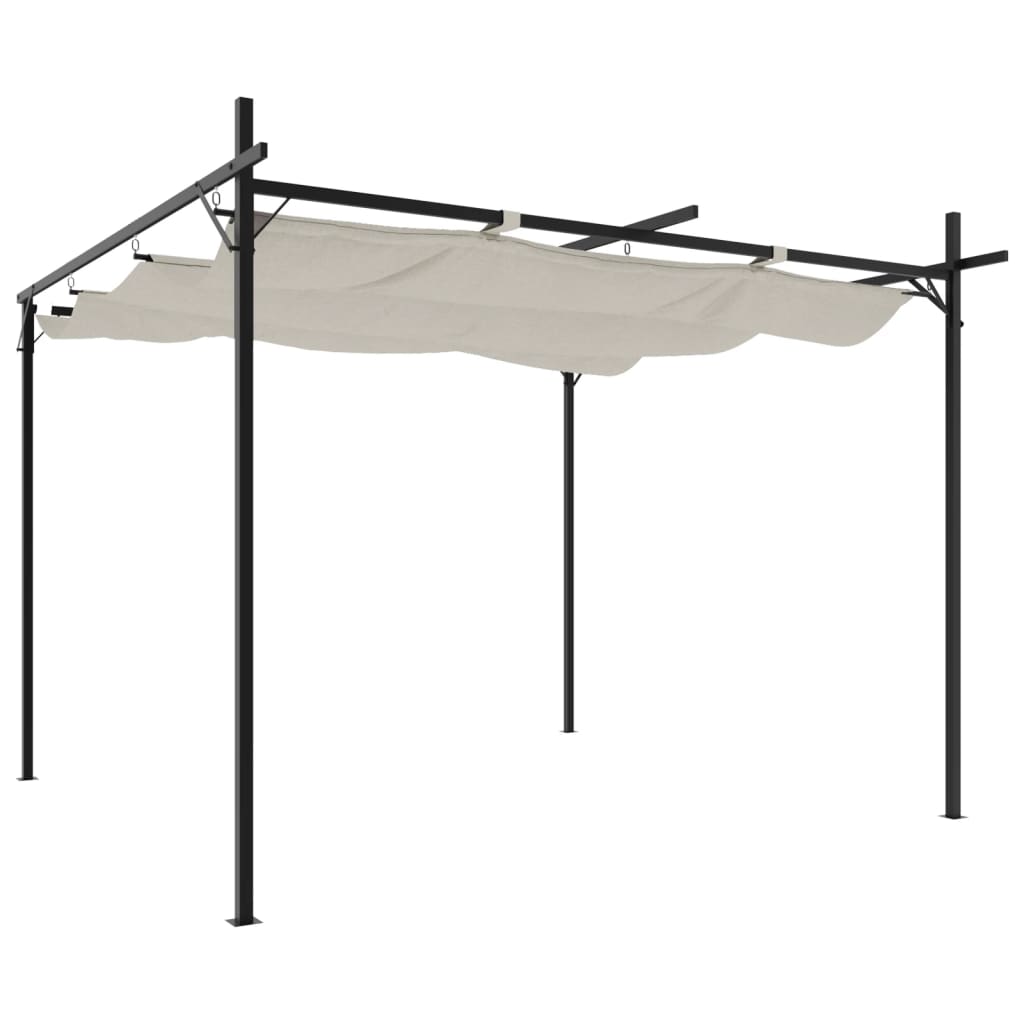 Pergola mit Schiebedach Creme 295x292x230 cm