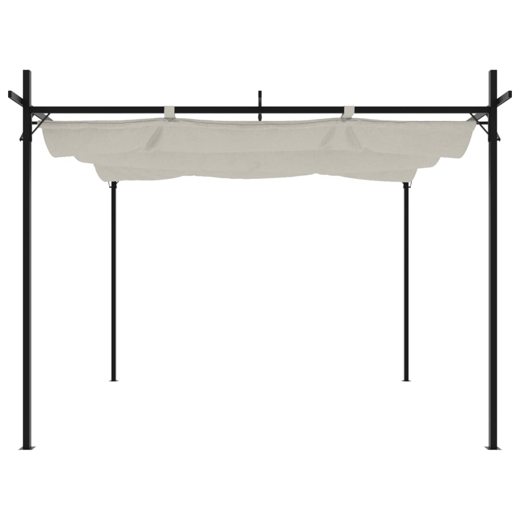 Pergola mit Schiebedach Creme 295x292x230 cm