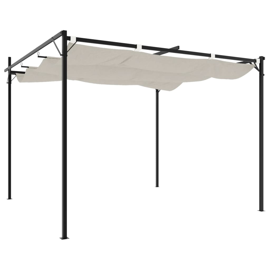 Pergola mit Schiebedach Creme 295x292x230 cm